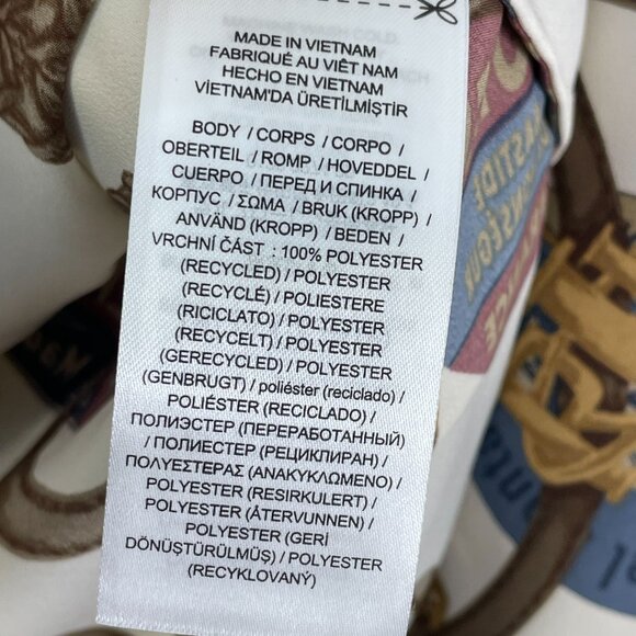 Lauren Ralph Lauren Womens Large Classic Fit Belting print Crepe Shirt Blouse - Picture 5 of 14